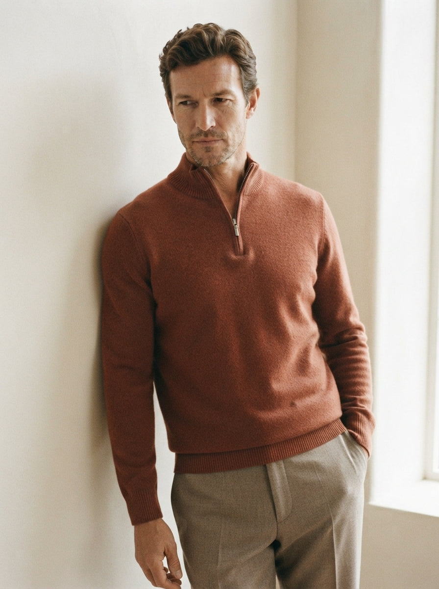 Wool Blend Half-Zip Sweater