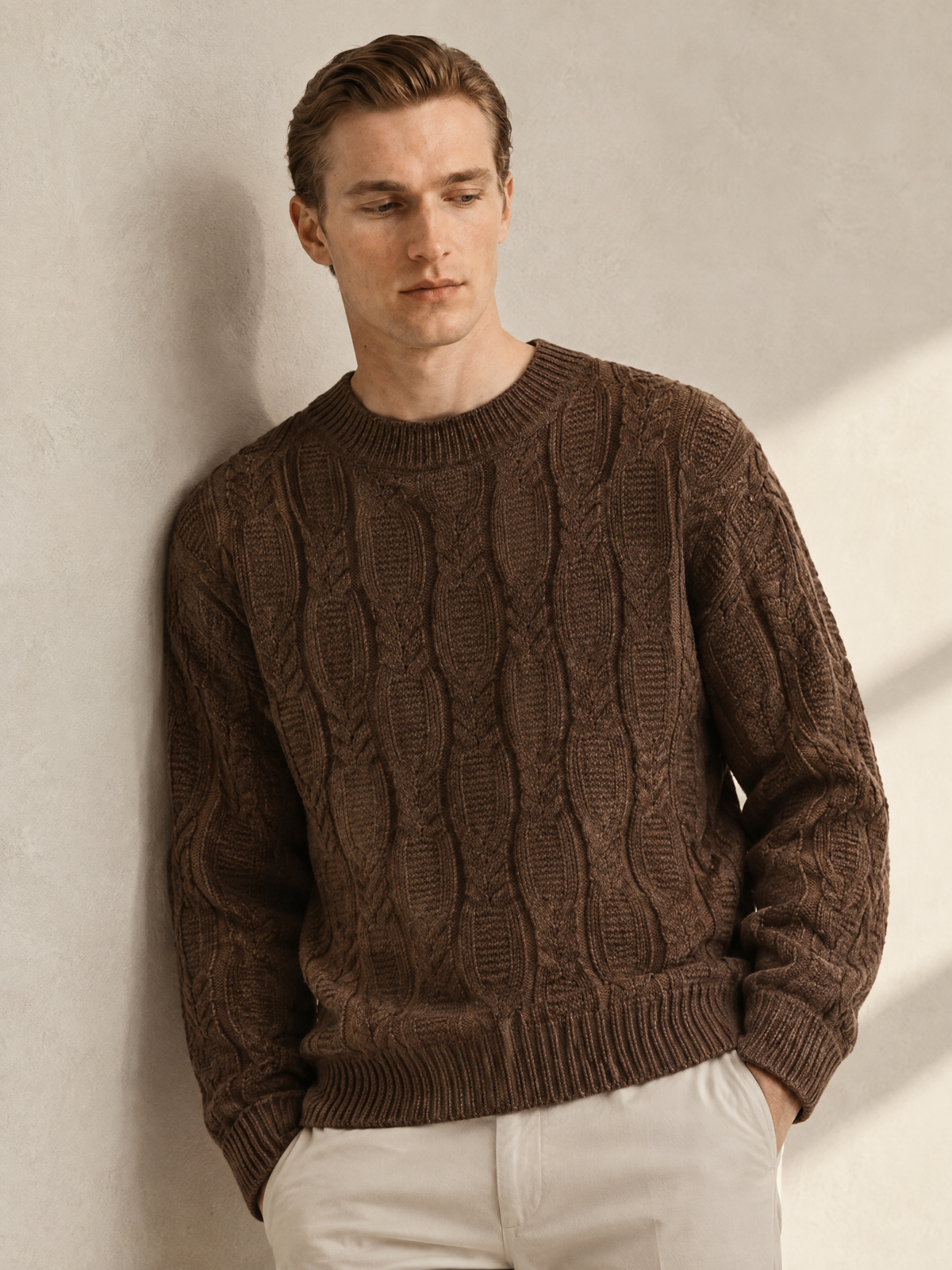 Cable Knit Crewneck Sweater