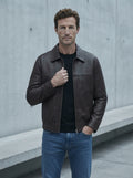 Slim Fit Leather Zip Jacket