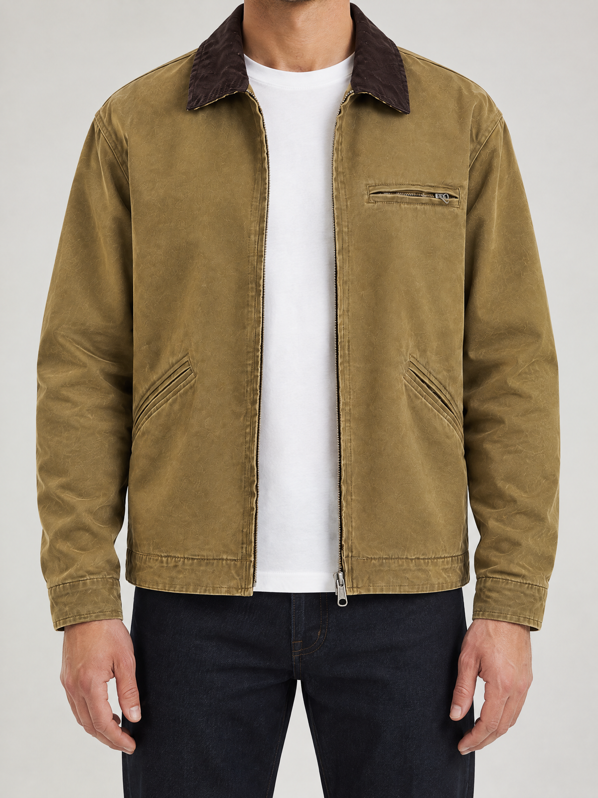 Leo Corduroy Collar Canvas Barn Jacket