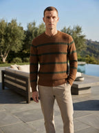 Wool Striped Crew Neck Sweater