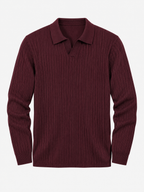 Enzo Ribbed Polo Sweater