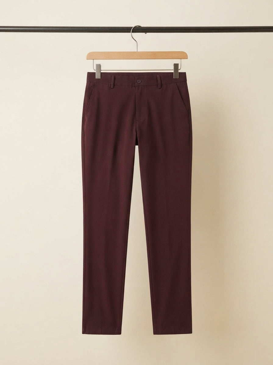 Men's Smart Casual Stretch Solid Trousers