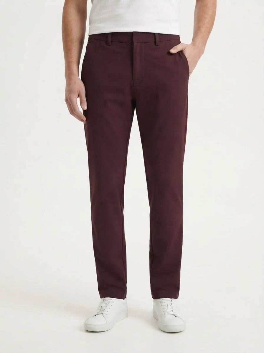 Men's Smart Casual Stretch Solid Trousers