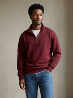 Men's Casual Polyester Half-Zip Sweatshirt