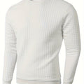 Men's Casual Jacquard Plaid Long Sleeve Pullover Sweater