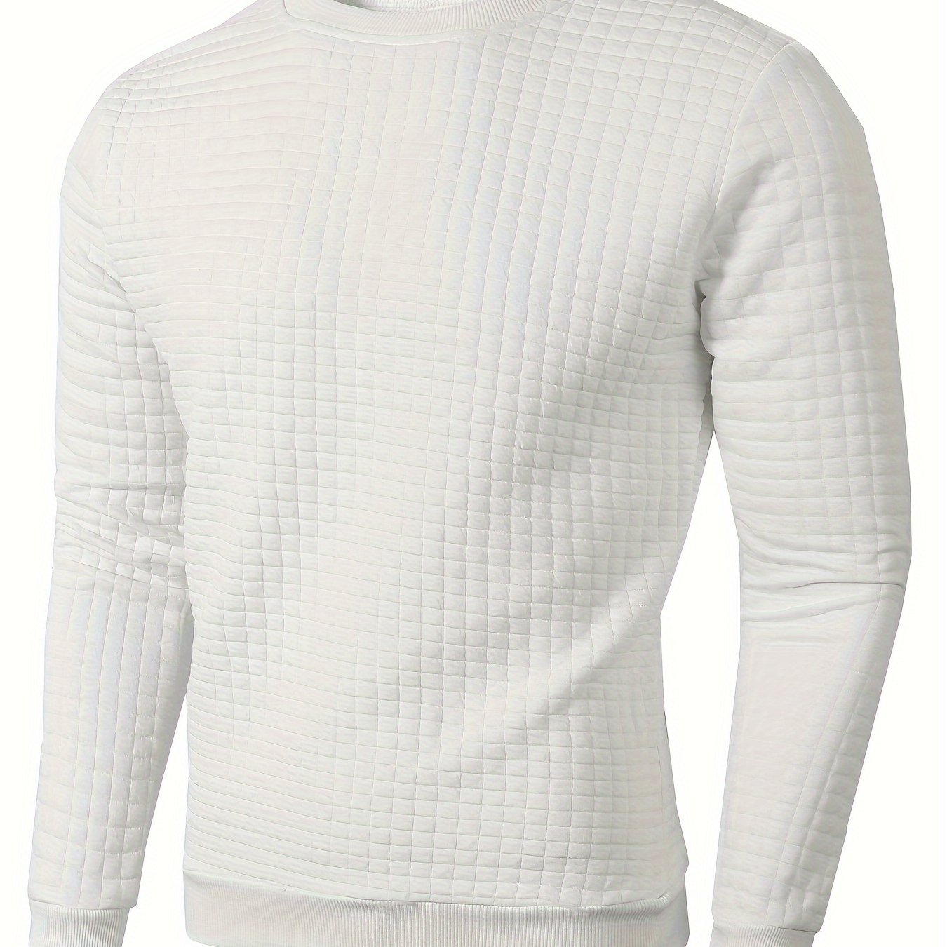 Men's Casual Jacquard Plaid Long Sleeve Pullover Sweater