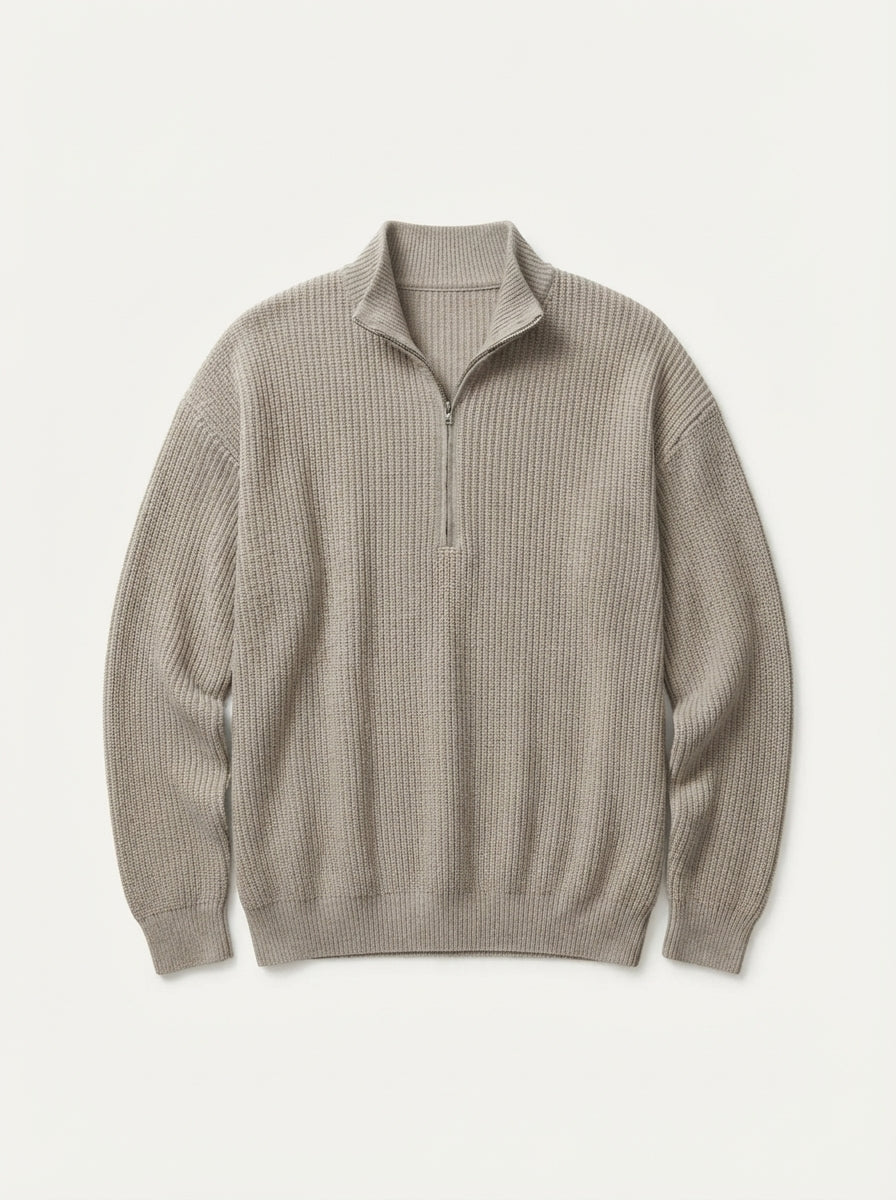 Men's Casual Knitted Zip Sweater