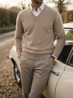 Men's Jumper Pullover V-Neck Slim Fit