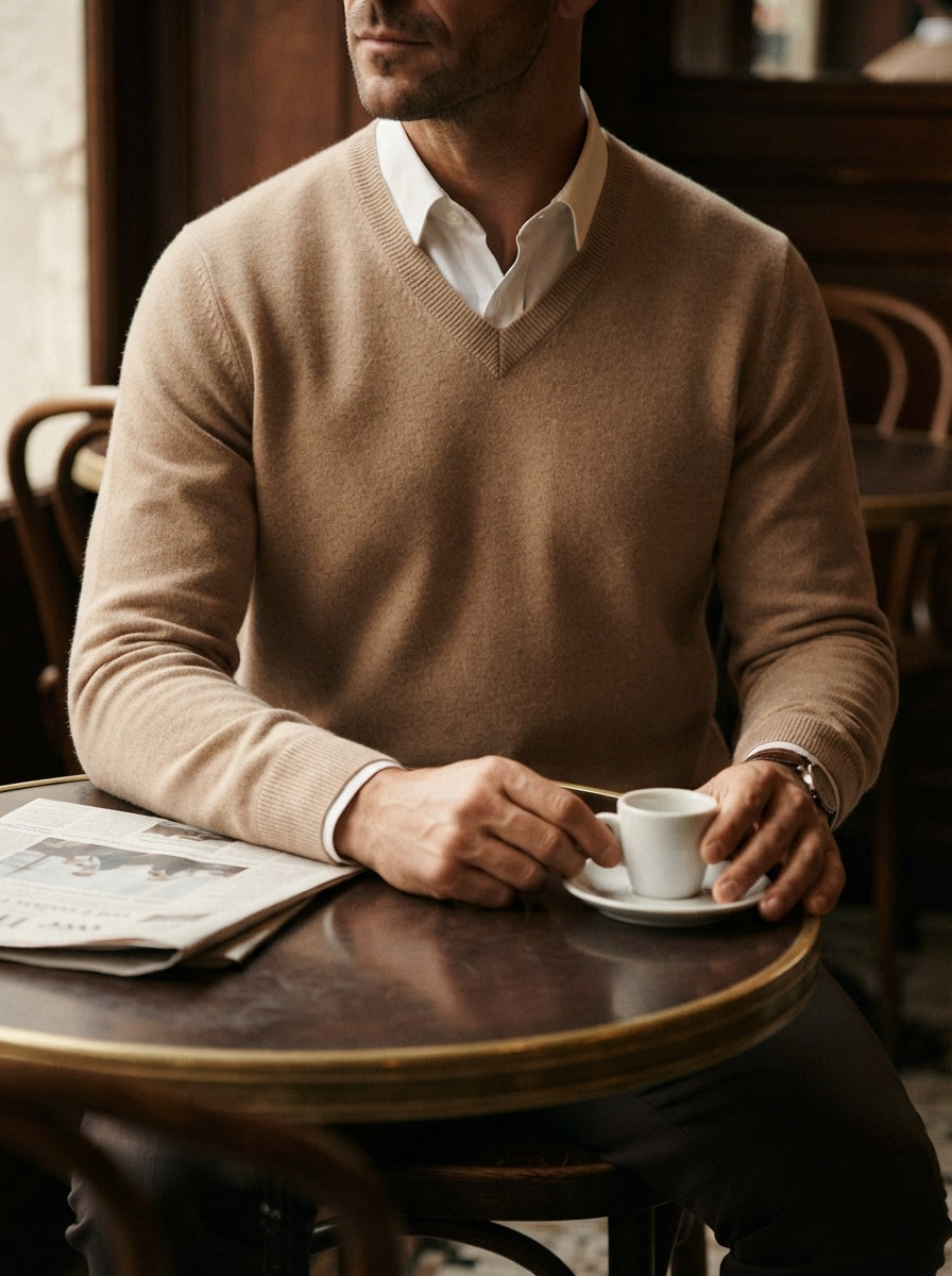Men's Jumper Pullover V-Neck Slim Fit