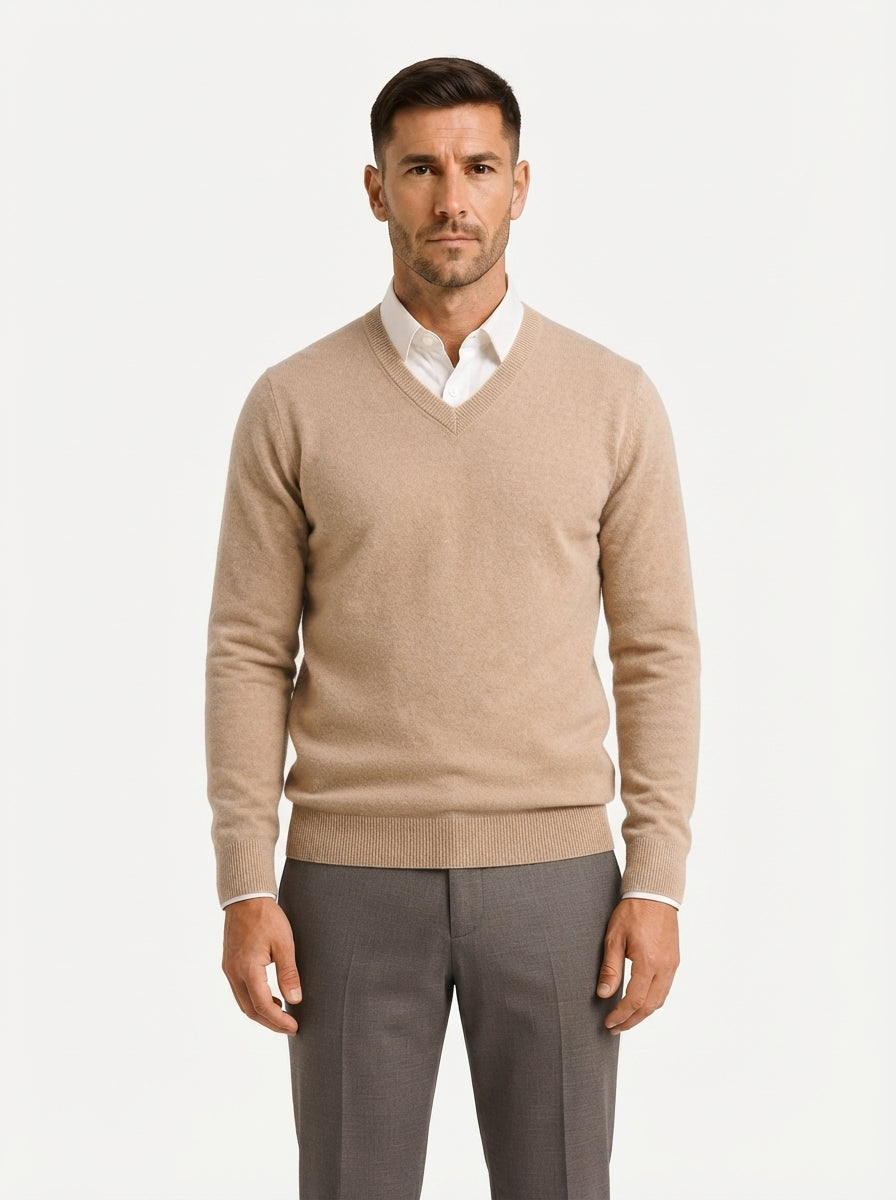 Men's Jumper Pullover V-Neck Slim Fit