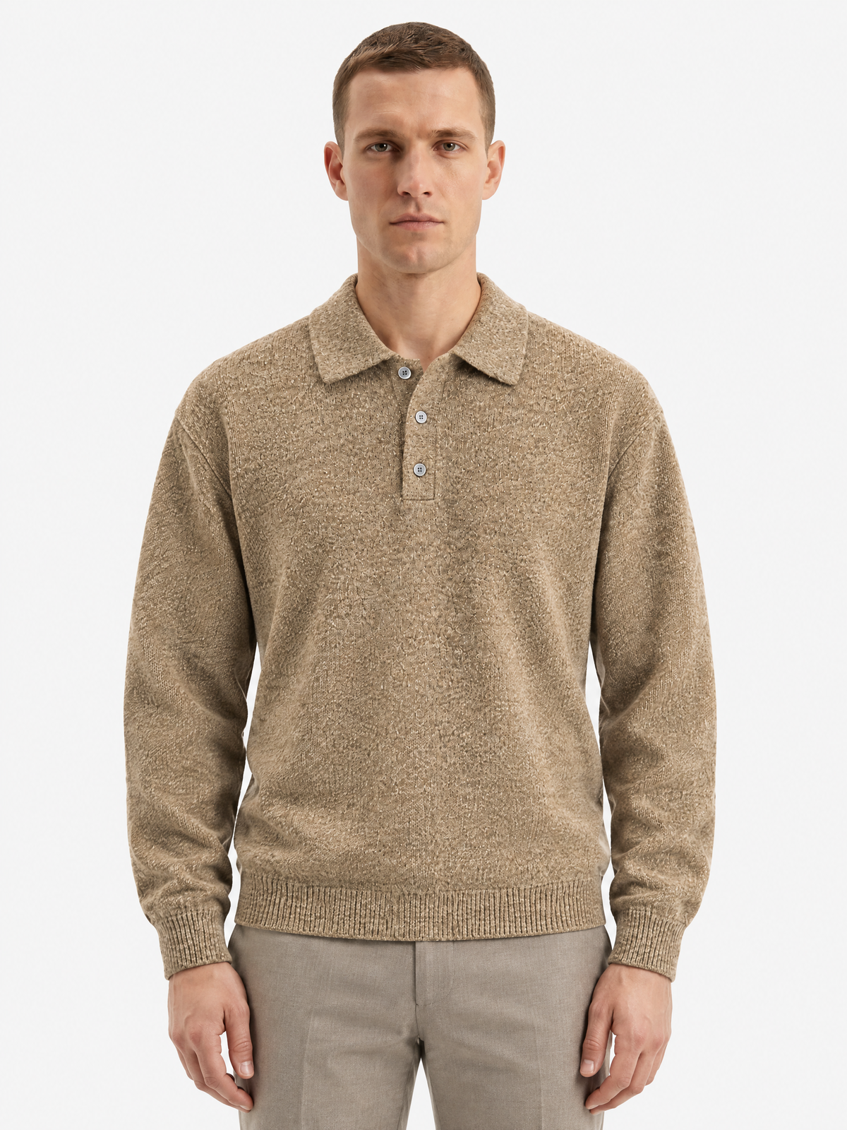 Ashford Relaxed Knit Polo Pullover