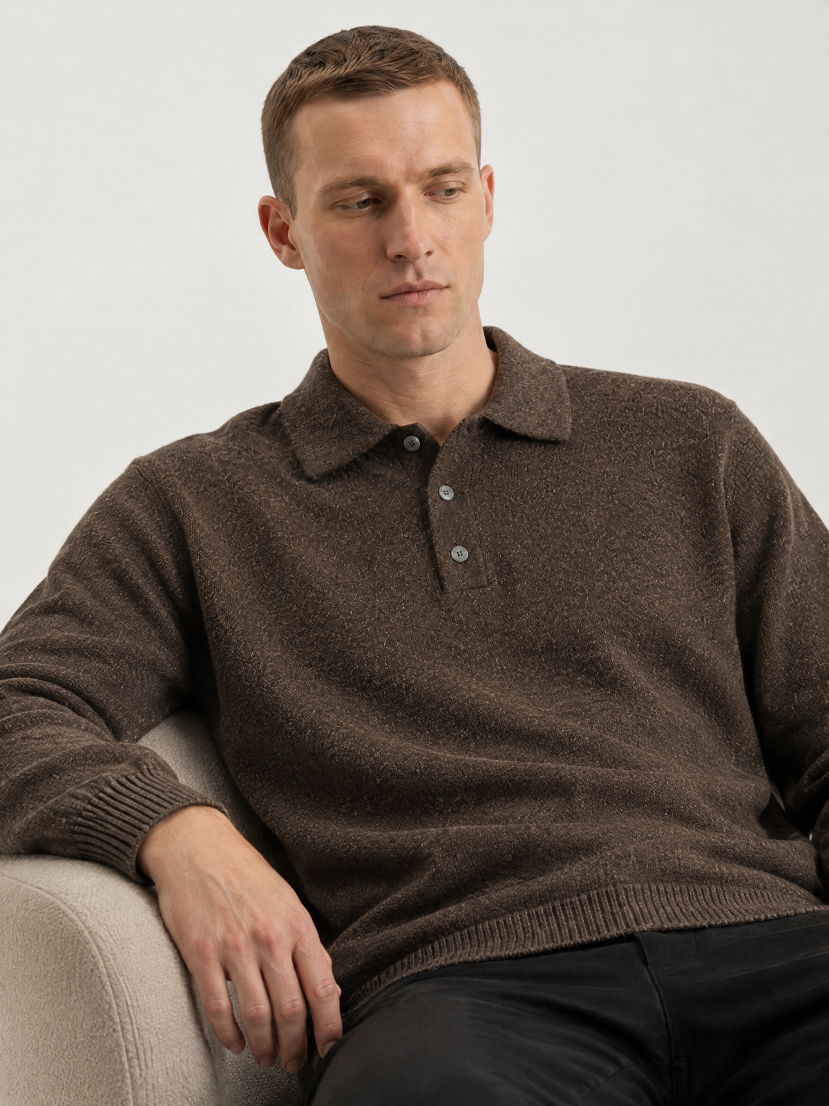 Ashford Relaxed Knit Polo Pullover