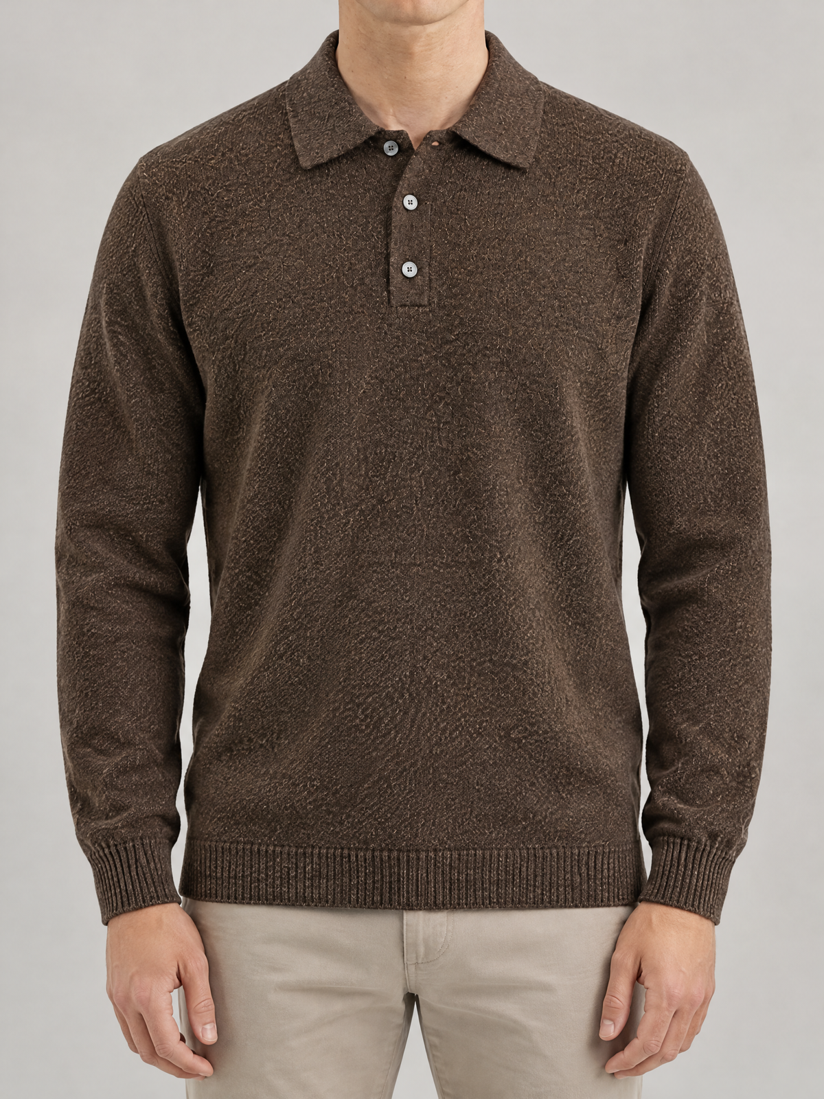 Ashford Relaxed Knit Polo Pullover