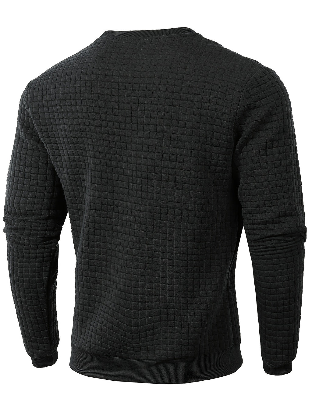 Men's Casual Jacquard Plaid Long Sleeve Pullover Sweater