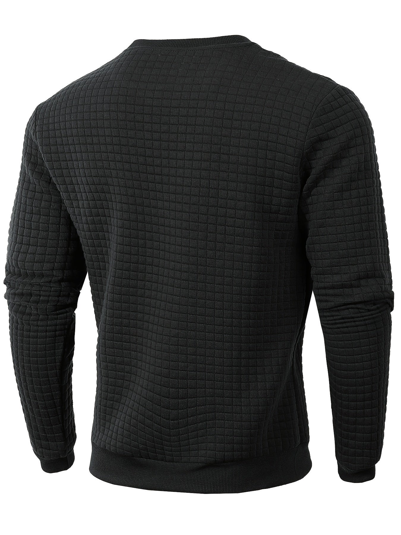 Men's Casual Jacquard Plaid Long Sleeve Pullover Sweater