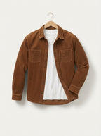 Men's Casual Corduroy Lapel Collar Overshirt