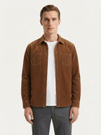 Men's Casual Corduroy Lapel Collar Overshirt