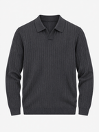 Enzo Ribbed Polo Sweater