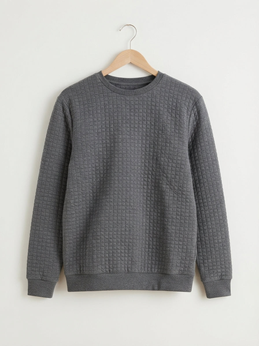 Jacquard Plaid Long Sleeve Pullover Sweater