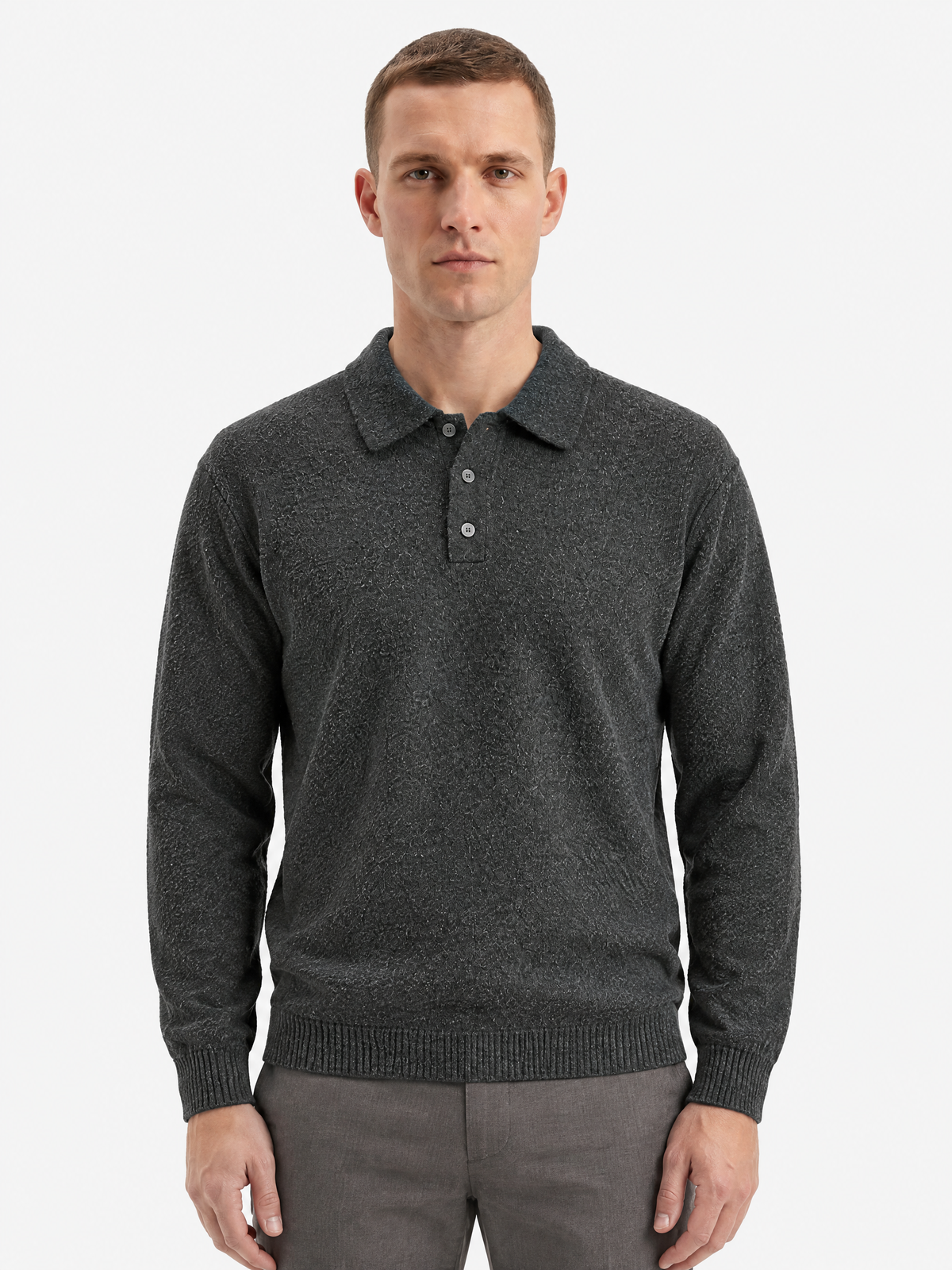 Ashford Relaxed Knit Polo Pullover