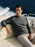 Jacquard Plaid Long Sleeve Pullover Sweater