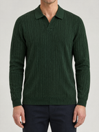 Enzo Ribbed Polo Sweater