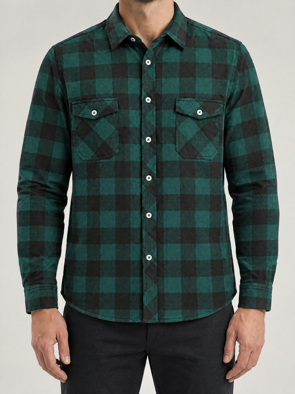 Calvin Flannel Checkered Long Sleeve Shirt