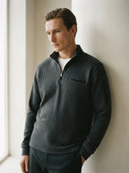 Quarter-Zip Waffle Knit Pullover