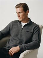 Quarter-Zip Waffle Knit Pullover