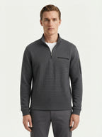 Quarter-Zip Waffle Knit Pullover