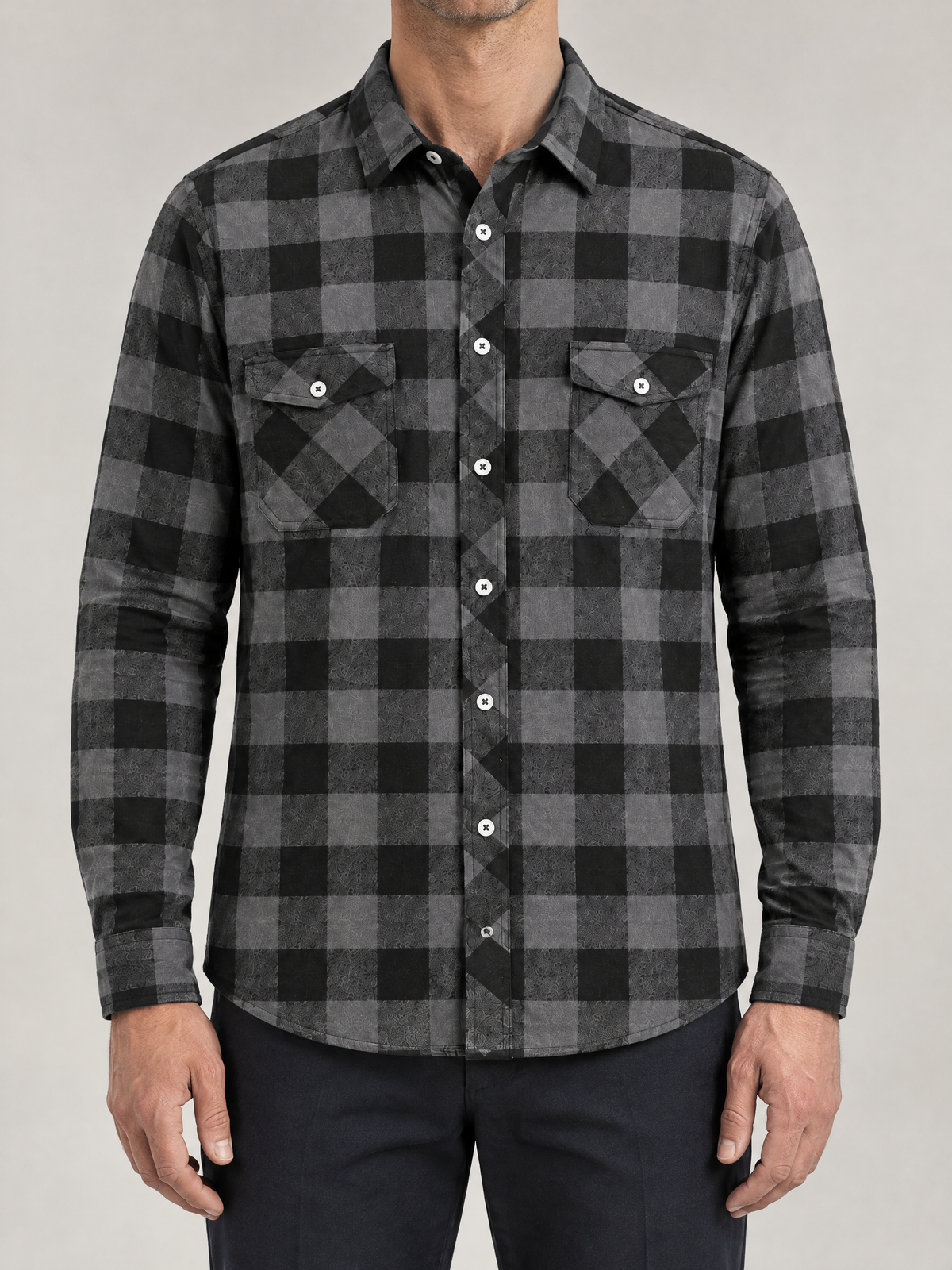 Calvin Flannel Checkered Long Sleeve Shirt