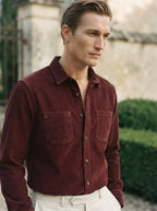 Men's Casual Corduroy Lapel Collar Overshirt