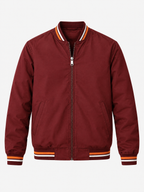 Striped Trim Varsity Jacket