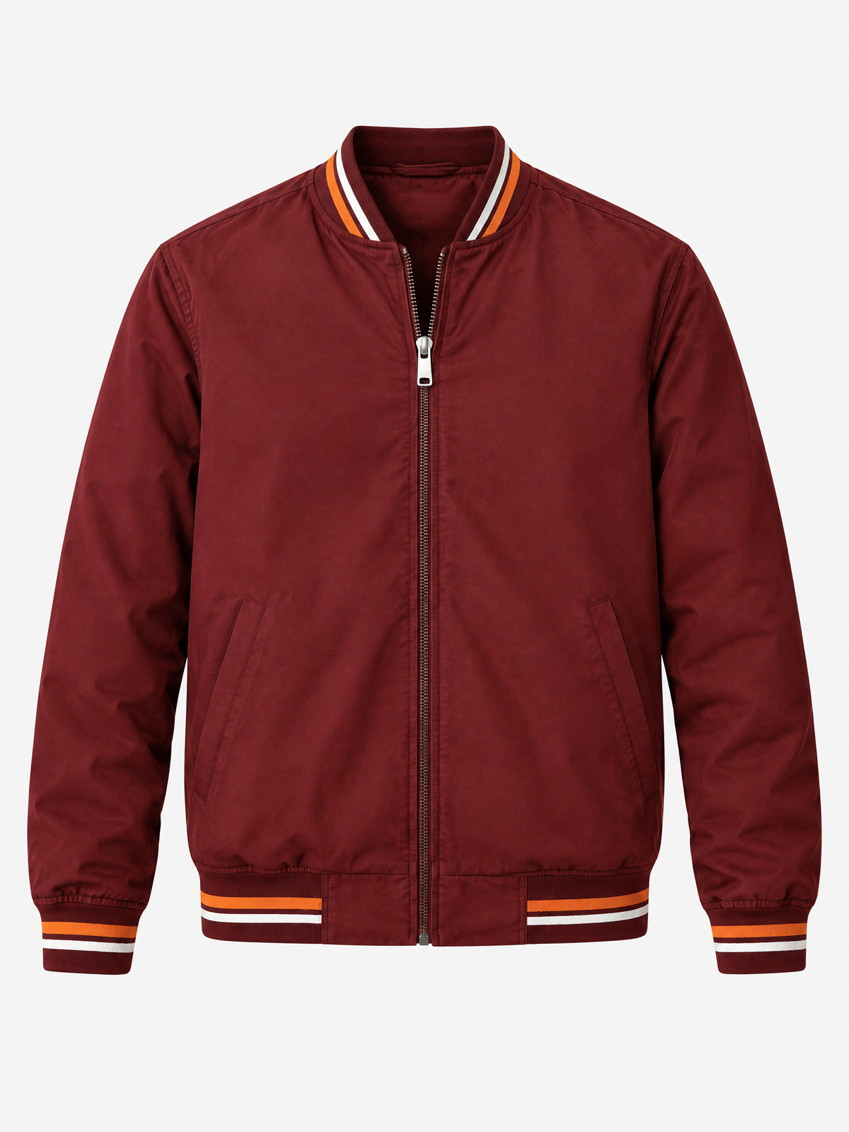 Striped Trim Varsity Jacket