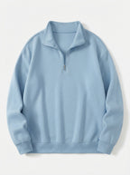 Men's Casual Polyester Half-Zip Sweatshirt