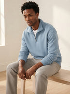 Men's Casual Polyester Half-Zip Sweatshirt