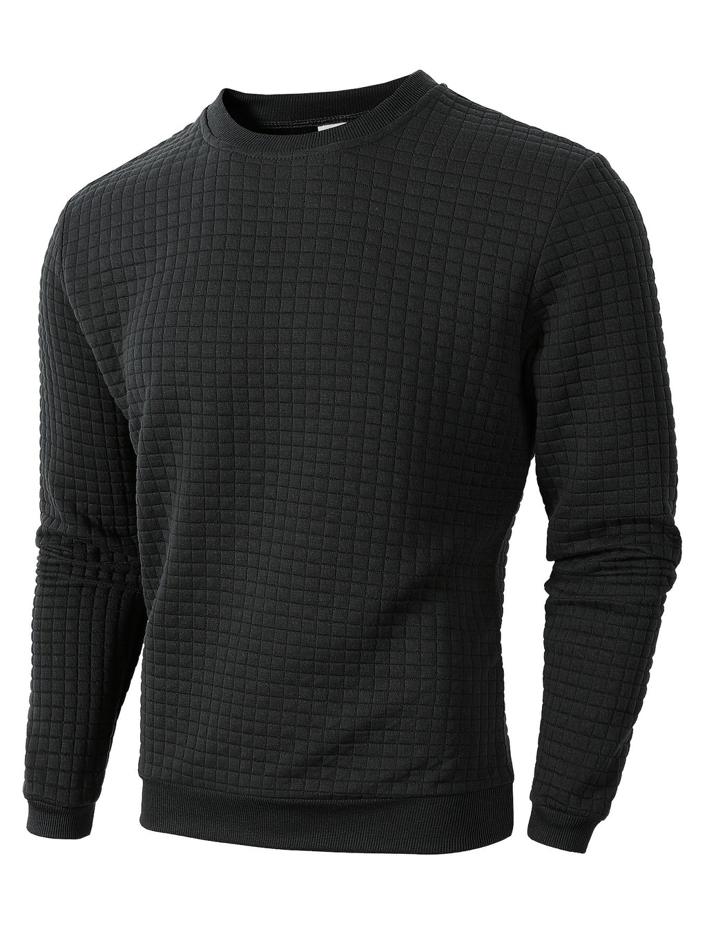 Men's Casual Jacquard Plaid Long Sleeve Pullover Sweater