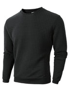 Men's Casual Jacquard Plaid Long Sleeve Pullover Sweater