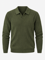 Enzo Ribbed Polo Sweater