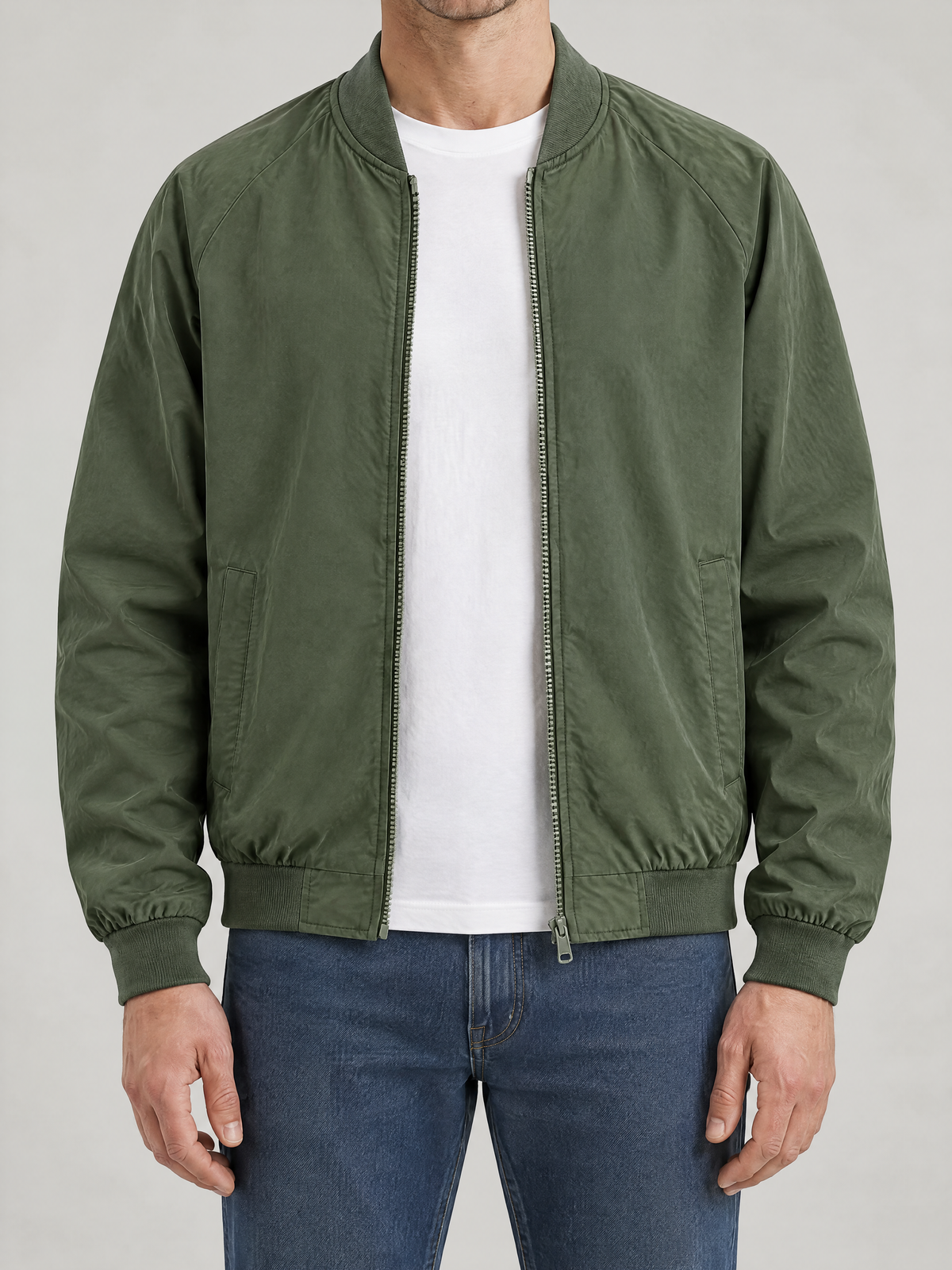 Classic Men's Bomber Jacket - Fern Green