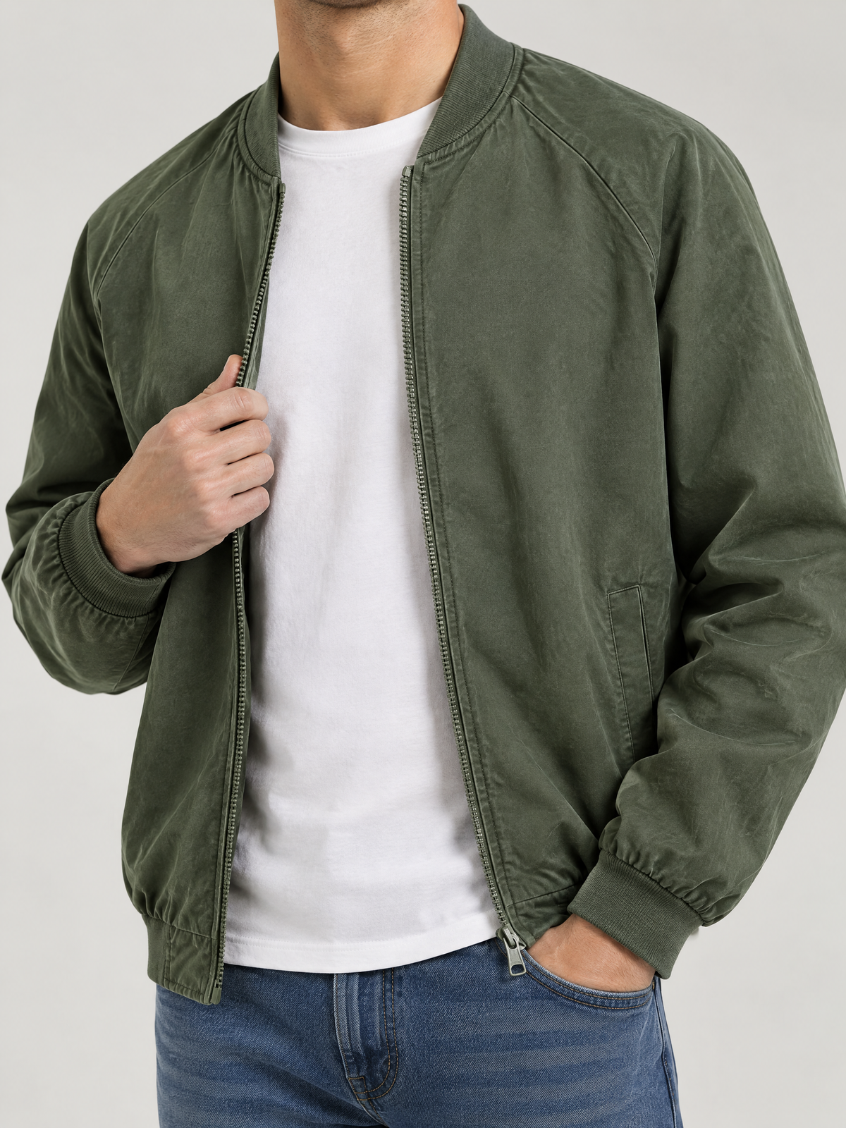 Classic Men's Bomber Jacket - Fern Green