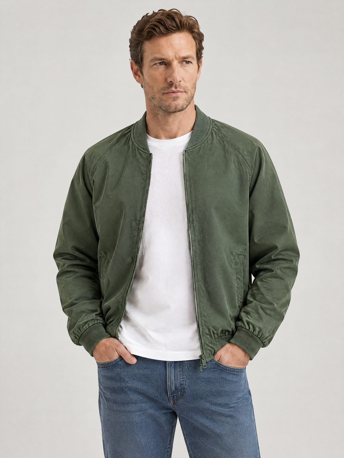 Classic Men's Bomber Jacket - Fern Green