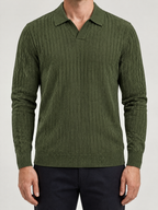Enzo Ribbed Polo Sweater