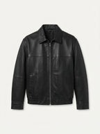 Slim Fit Leather Zip Jacket