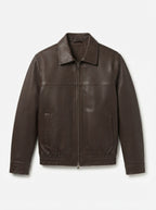 Slim Fit Leather Zip Jacket