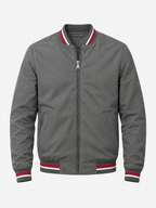Striped Trim Varsity Jacket