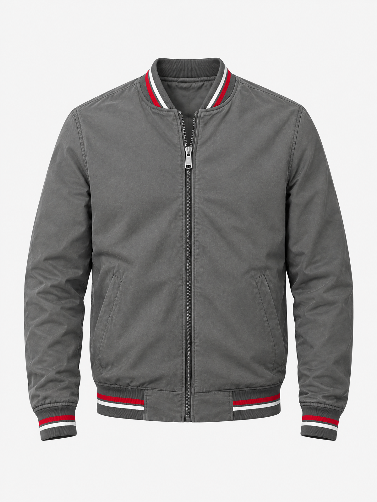 Striped Trim Varsity Jacket