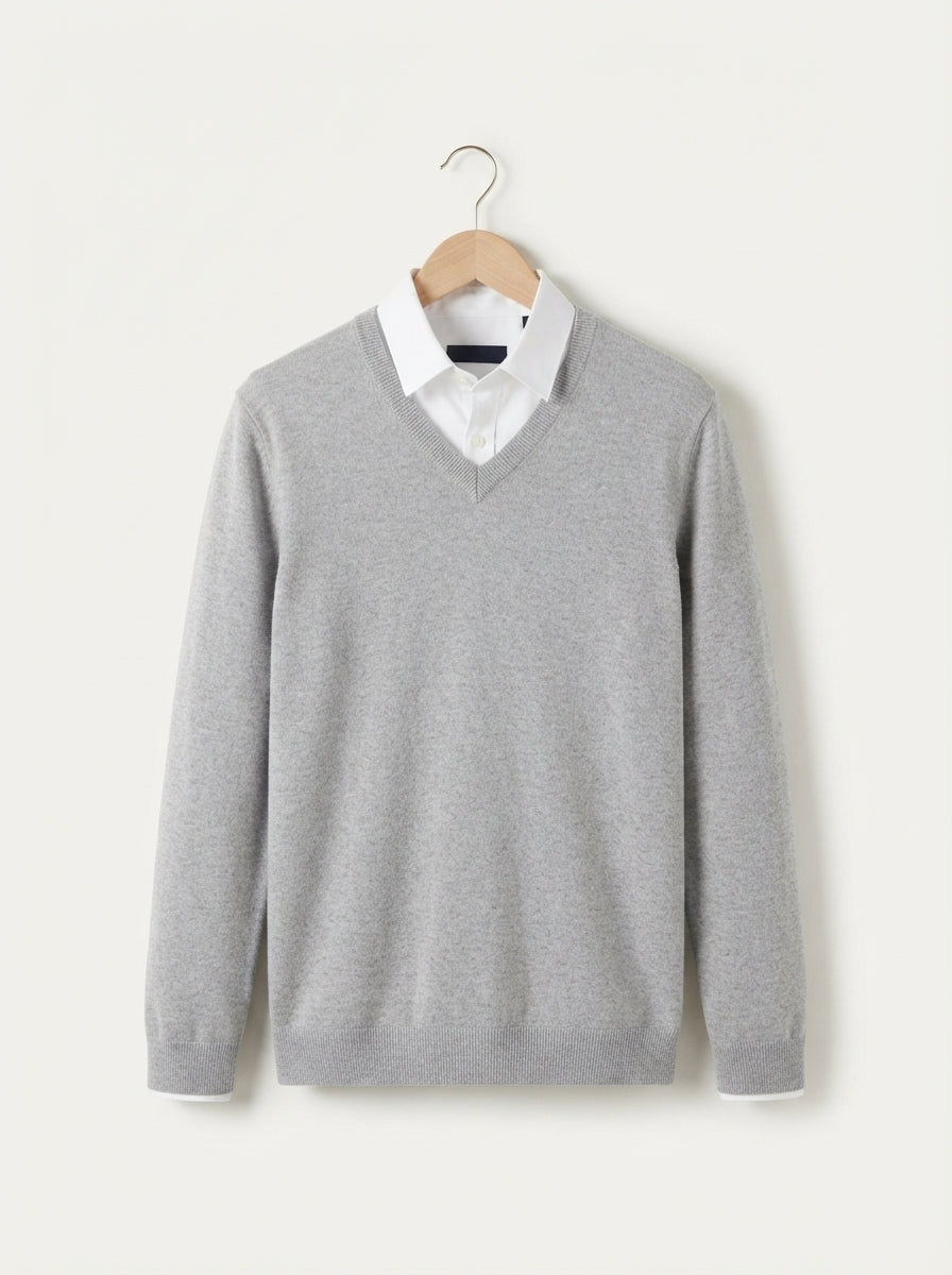 Men's Jumper Pullover V-Neck Slim Fit