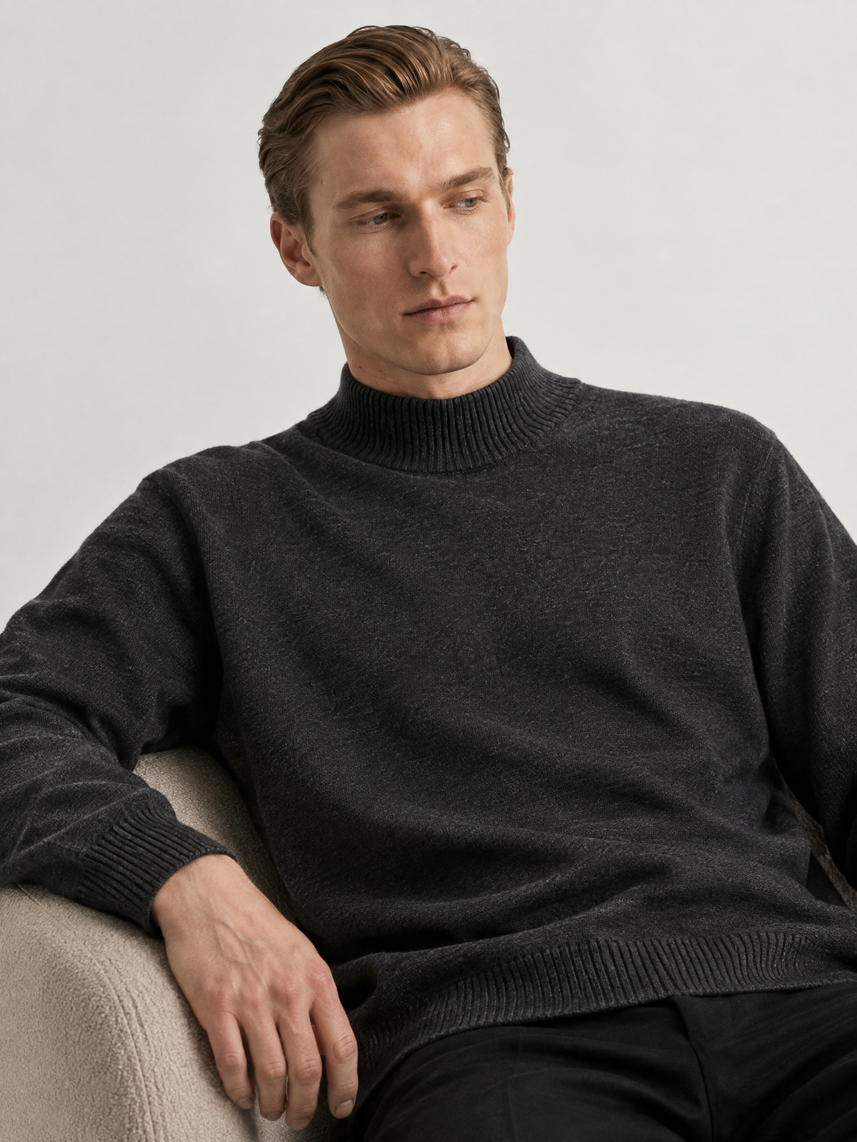Essential Ribbed Mock Neck Sweater